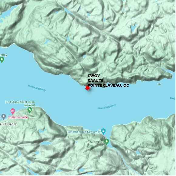 map at zoomlvl 10x10 kilometres for POINTE CLAVEAU