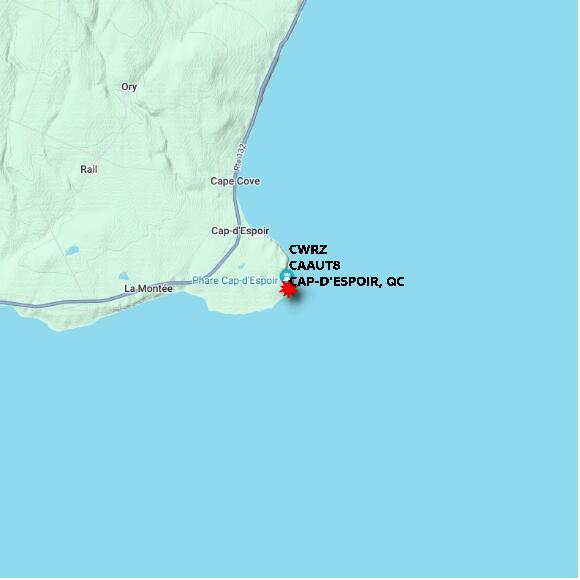 map at zoomlvl 10x10 kilometres for CAP-D'ESPOIR