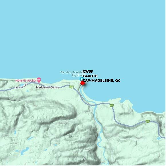 map at zoomlvl 10x10 kilometres for CAP-MADELEINE