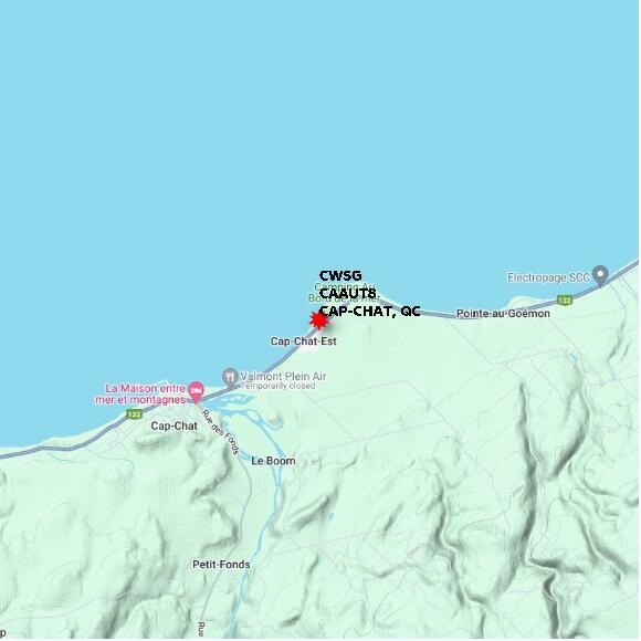 map at zoomlvl 10x10 kilometres for CAP-CHAT