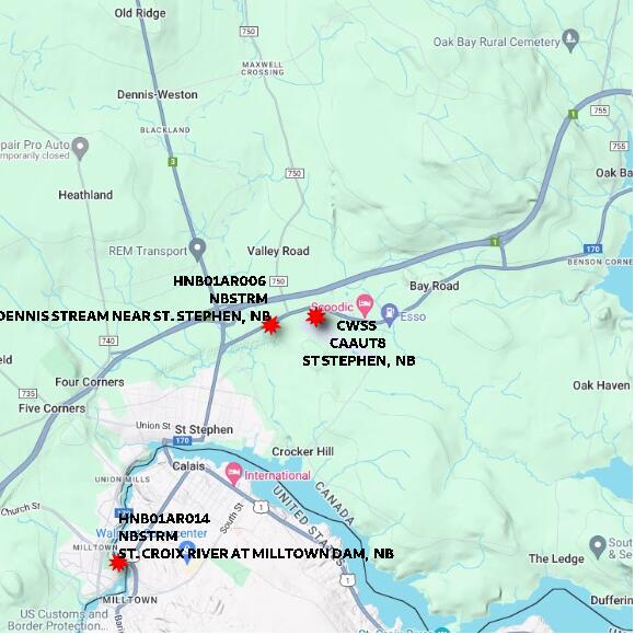 map at zoomlvl 10x10 kilometres for ST STEPHEN