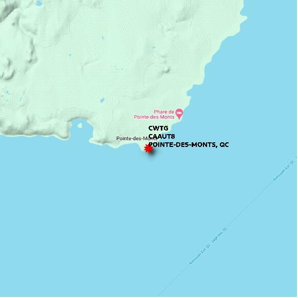 map at zoomlvl 10x10 kilometres for POINTE-DES-MONTS