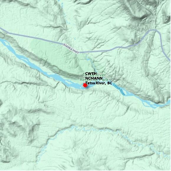 map at zoomlvl 10x10 kilometres for Tetsa River