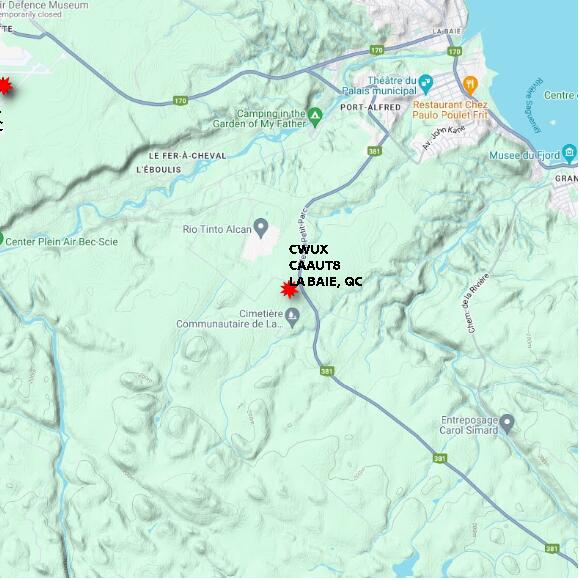 map at zoomlvl 10x10 kilometres for LA BAIE