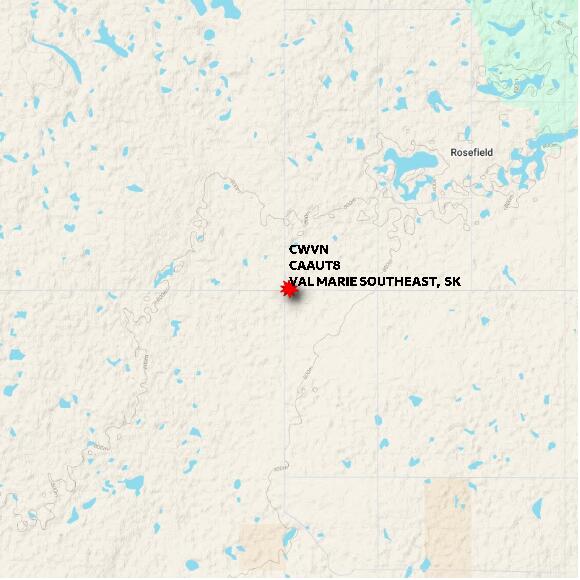 map at zoomlvl 10x10 kilometres for VAL MARIE SOUTHEAST
