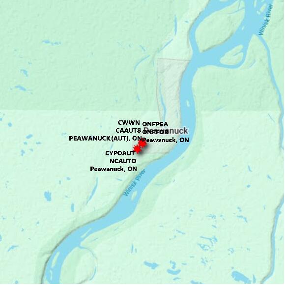 map at zoomlvl 10x10 kilometres for PEAWANUCK (AUT)