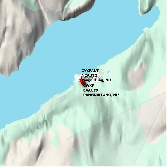 map at zoomlvl 10x10 kilometres for PANGNIRTUNG