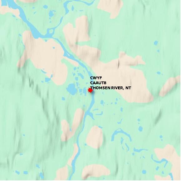 map at zoomlvl 10x10 kilometres for THOMSEN RIVER