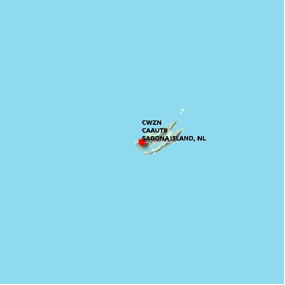 map at zoomlvl 10x10 kilometres for SAGONA ISLAND