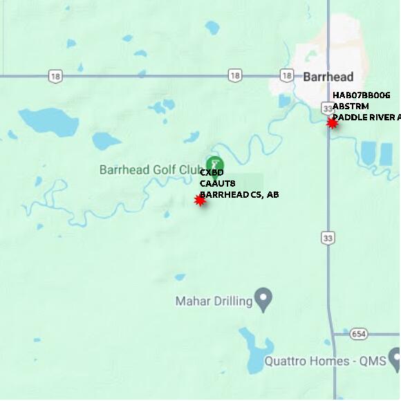 map at zoomlvl 10x10 kilometres for BARRHEAD CS