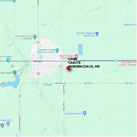 map at zoomlvl 10x10 kilometres for MORDEN CDA CS