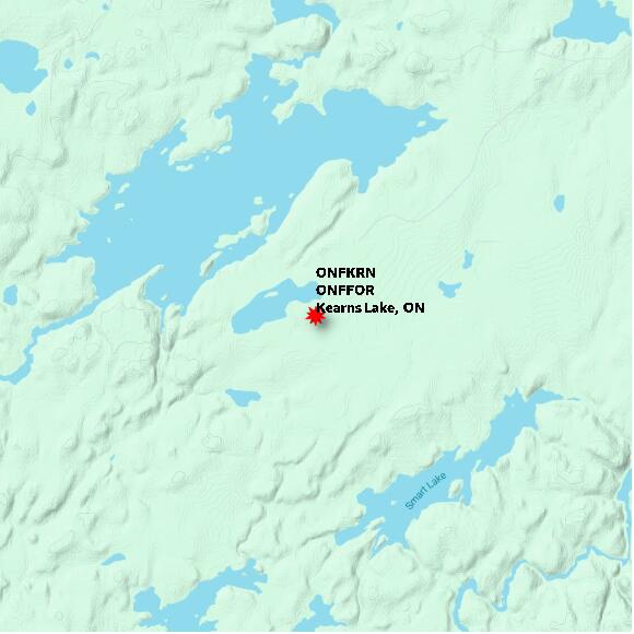 map at zoomlvl 10x10 kilometres for Kearns Lake