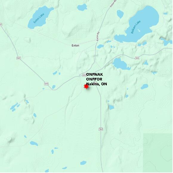 map at zoomlvl 10x10 kilometres for Nakina