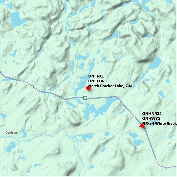 map at zoomlvl 10x10 kilometres for North Crocker Lake