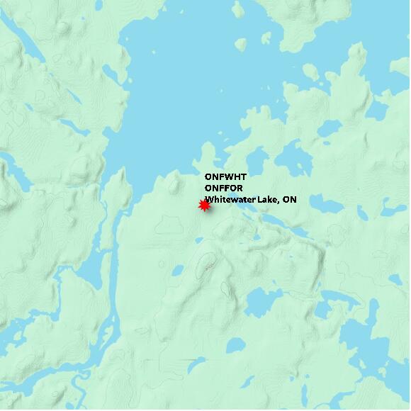 map at zoomlvl 10x10 kilometres for Whitewater Lake