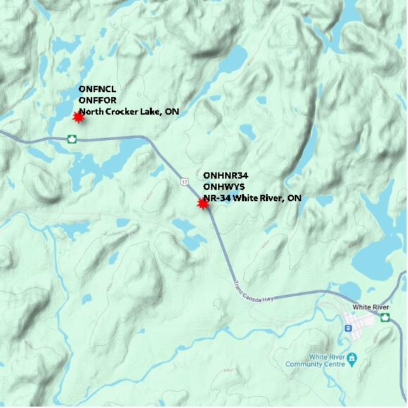 map at zoomlvl 10x10 kilometres for NR-34 White River