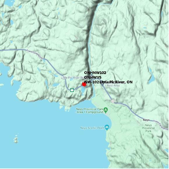 map at zoomlvl 10x10 kilometres for NW-102 Little Pic River