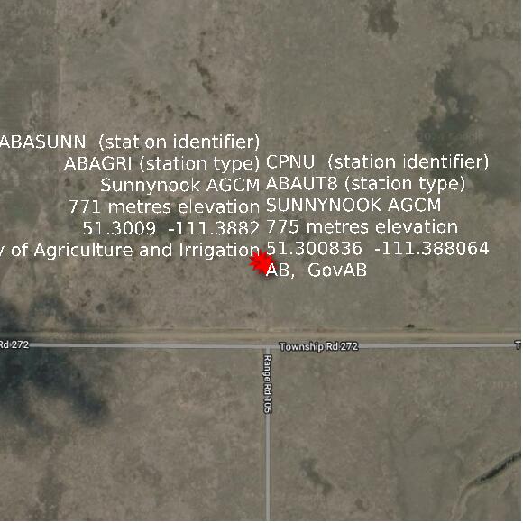 map at zoomlvl 1x1 kilometres for Sunnynook AGCM