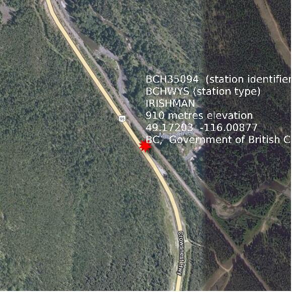 map at zoomlvl 1x1 kilometres for IRISHMAN