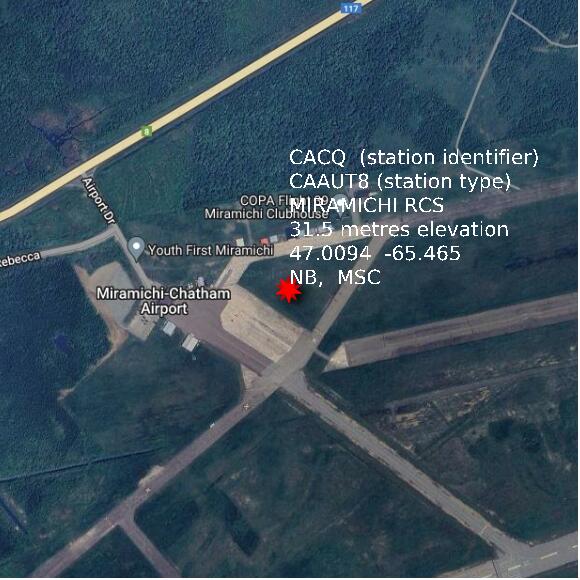 map at zoomlvl 1x1 kilometres for MIRAMICHI RCS