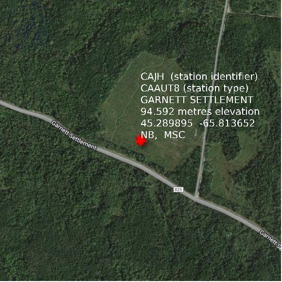 map at zoomlvl 1x1 kilometres for GARNETT SETTLEMENT