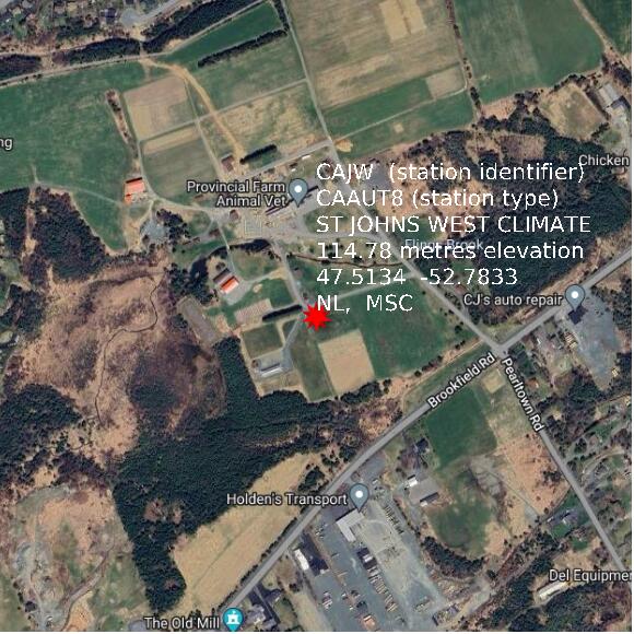 map at zoomlvl 1x1 kilometres for ST JOHNS WEST CLIMATE