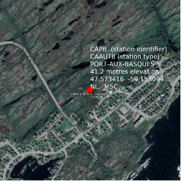map at zoomlvl 1x1 kilometres for PORT-AUX-BASQUES