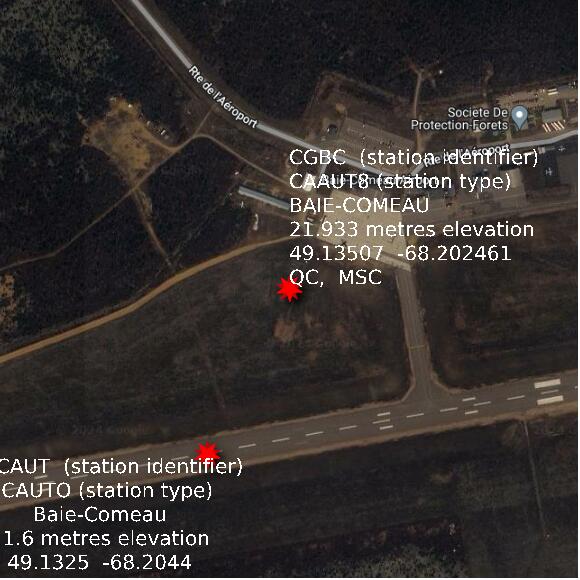 map at zoomlvl 1x1 kilometres for BAIE-COMEAU