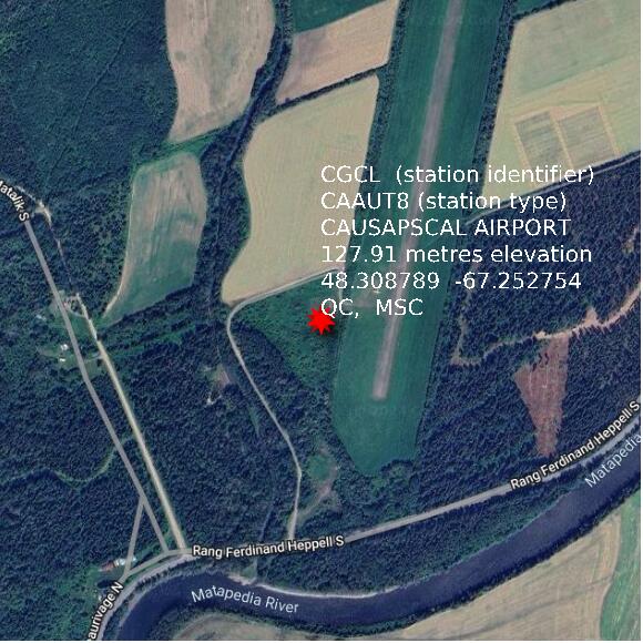 map at zoomlvl 1x1 kilometres for CAUSAPSCAL AIRPORT
