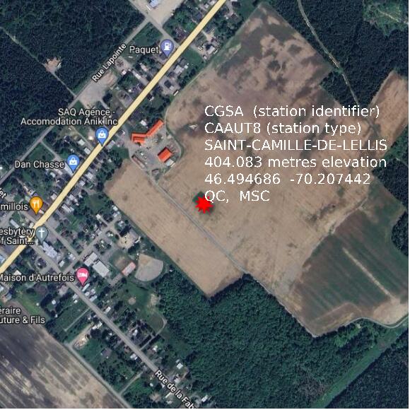 map at zoomlvl 1x1 kilometres for SAINT-CAMILLE-DE-LELLIS