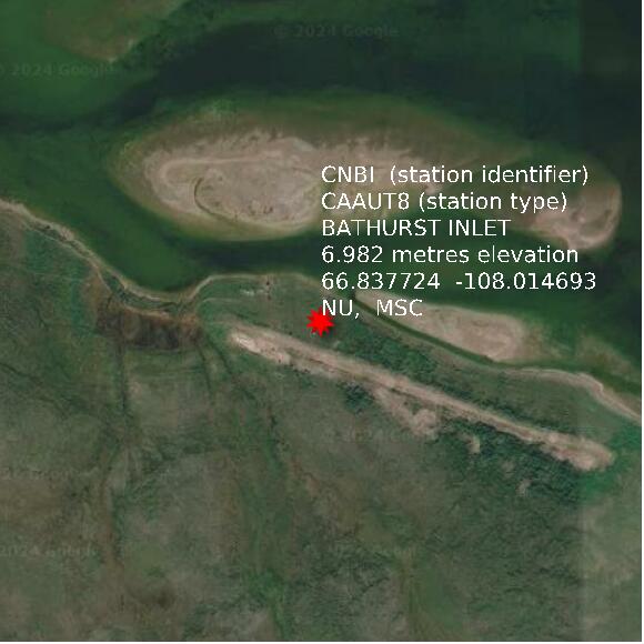 map at zoomlvl 1x1 kilometres for BATHURST INLET