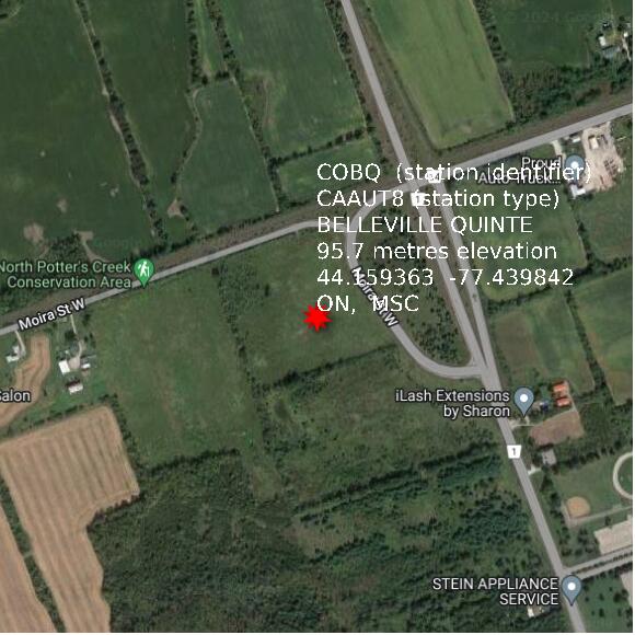 map at zoomlvl 1x1 kilometres for BELLEVILLE QUINTE