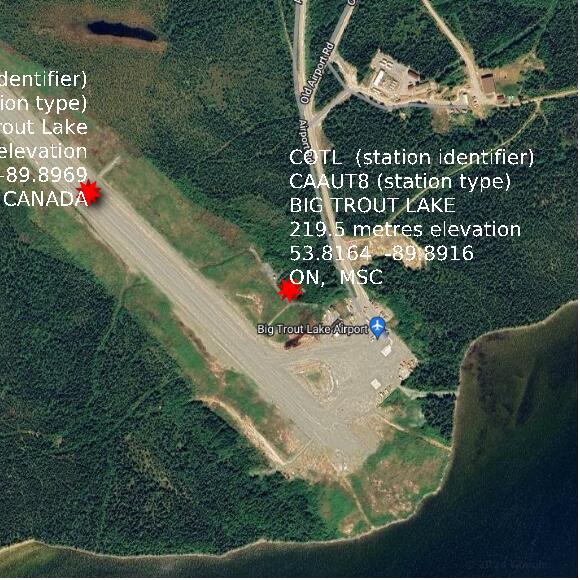 map at zoomlvl 1x1 kilometres for BIG TROUT LAKE