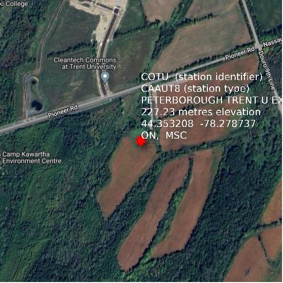map at zoomlvl 1x1 kilometres for PETERBOROUGH TRENT U EXPERIMENTAL FARM