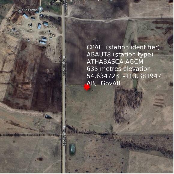map at zoomlvl 1x1 kilometres for ATHABASCA AGCM