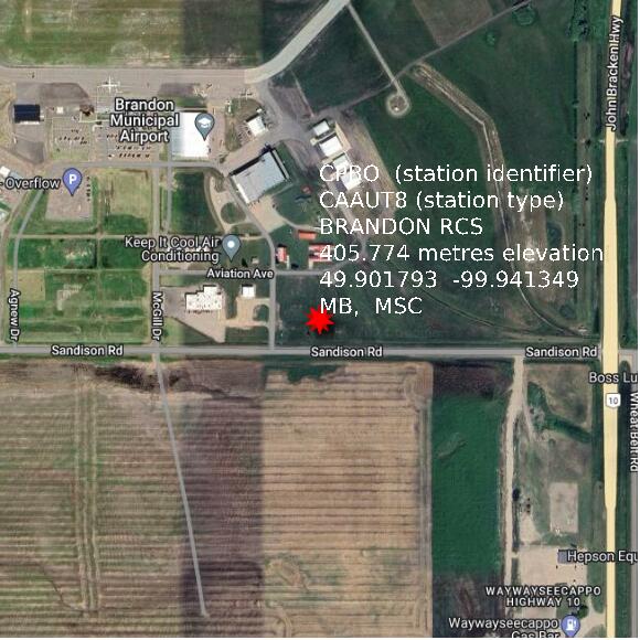map at zoomlvl 1x1 kilometres for BRANDON RCS