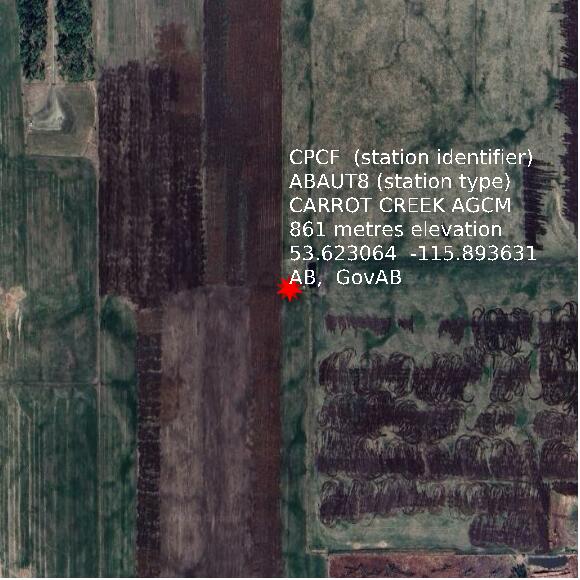 map at zoomlvl 1x1 kilometres for CARROT CREEK AGCM