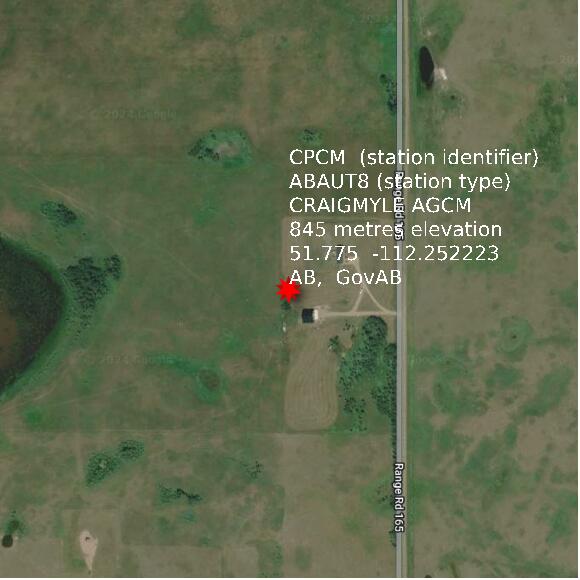 map at zoomlvl 1x1 kilometres for CRAIGMYLE AGCM