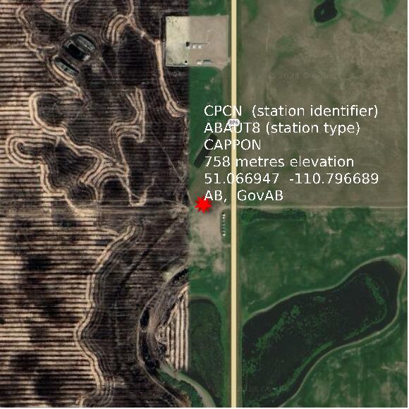 map at zoomlvl 1x1 kilometres for CAPPON