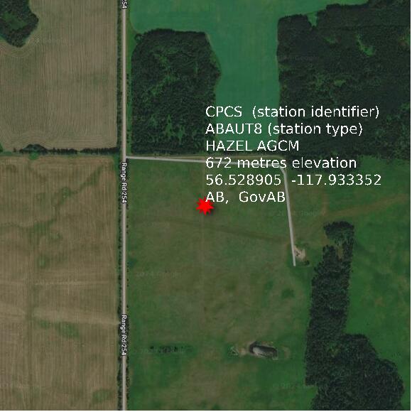 map at zoomlvl 1x1 kilometres for HAZEL AGCM