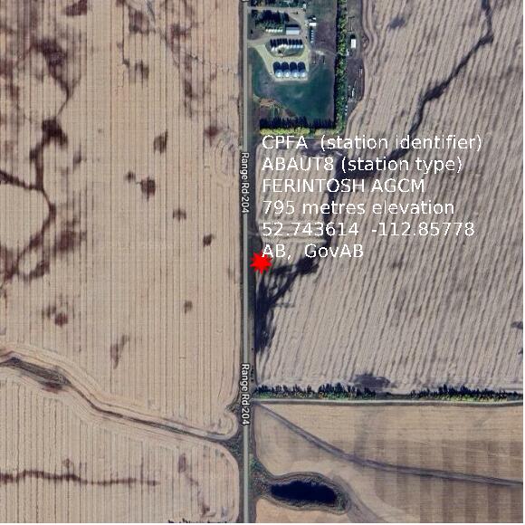 map at zoomlvl 1x1 kilometres for FERINTOSH AGCM