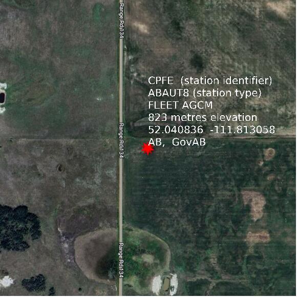 map at zoomlvl 1x1 kilometres for FLEET AGCM