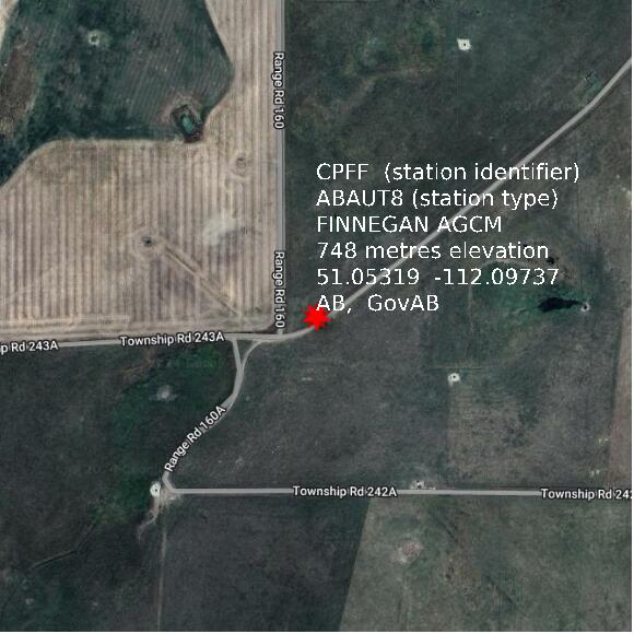 map at zoomlvl 1x1 kilometres for FINNEGAN AGCM