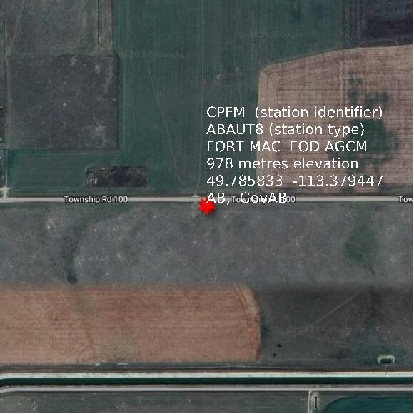 map at zoomlvl 1x1 kilometres for FORT MACLEOD AGCM