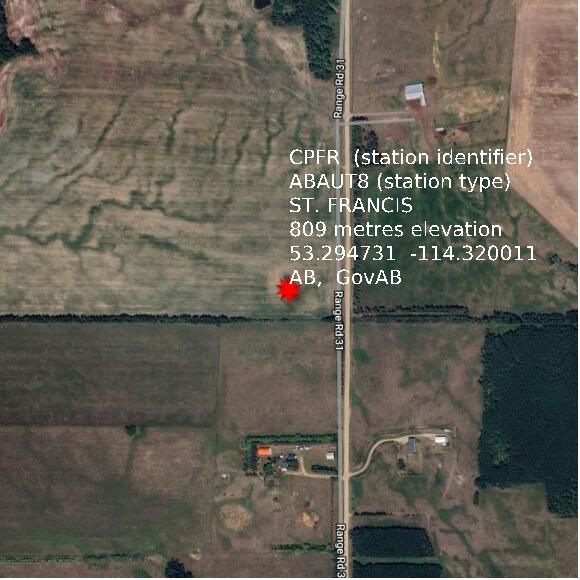 map at zoomlvl 1x1 kilometres for ST. FRANCIS