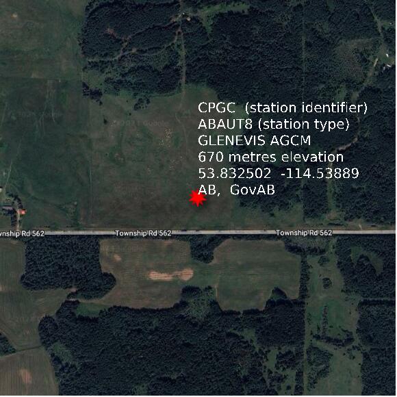 map at zoomlvl 1x1 kilometres for GLENEVIS AGCM