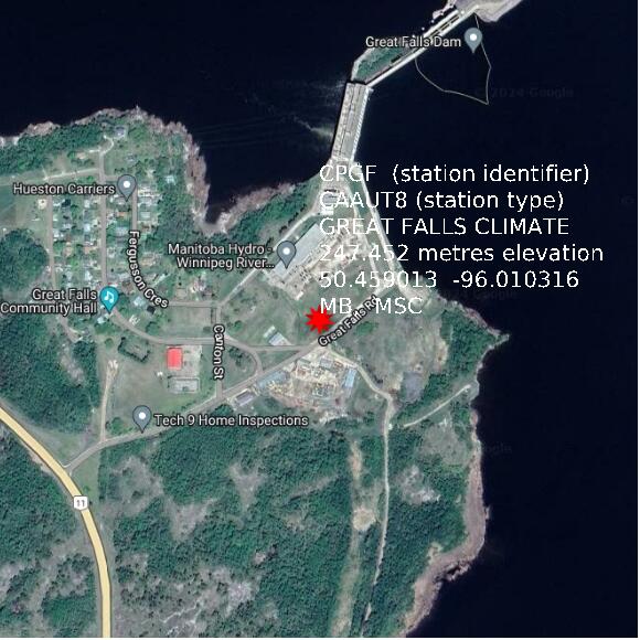 map at zoomlvl 1x1 kilometres for GREAT FALLS CLIMATE