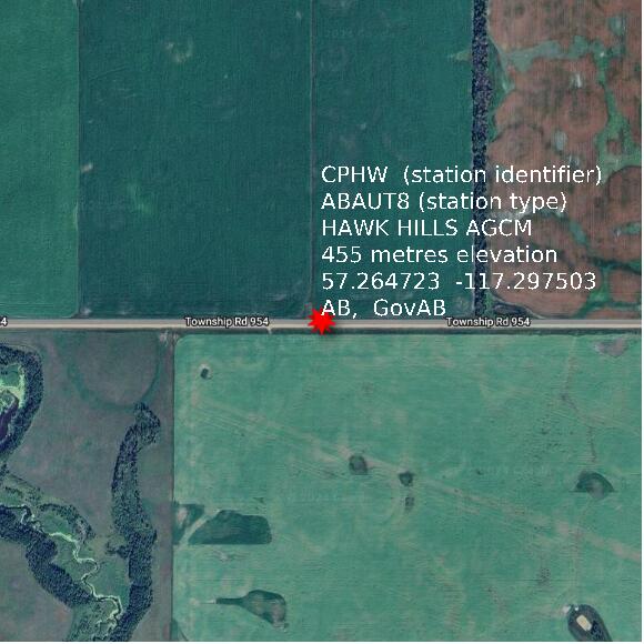 map at zoomlvl 1x1 kilometres for HAWK HILLS AGCM