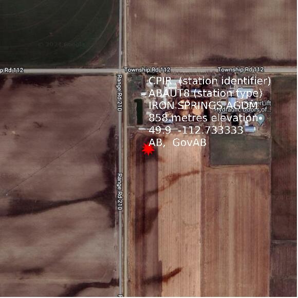 map at zoomlvl 1x1 kilometres for IRON SPRINGS AGDM