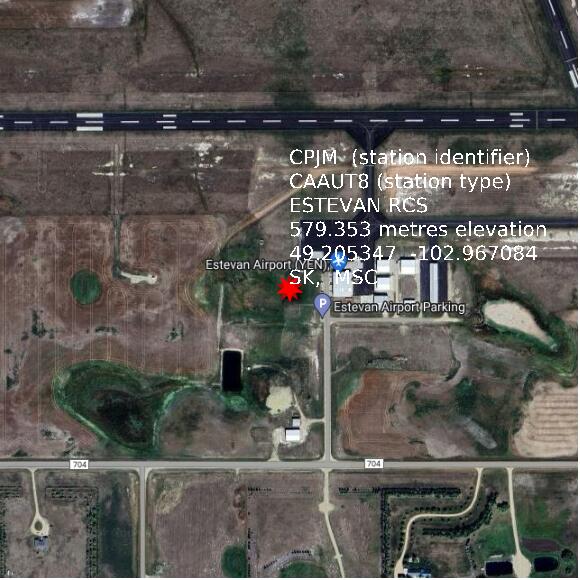 map at zoomlvl 1x1 kilometres for ESTEVAN RCS
